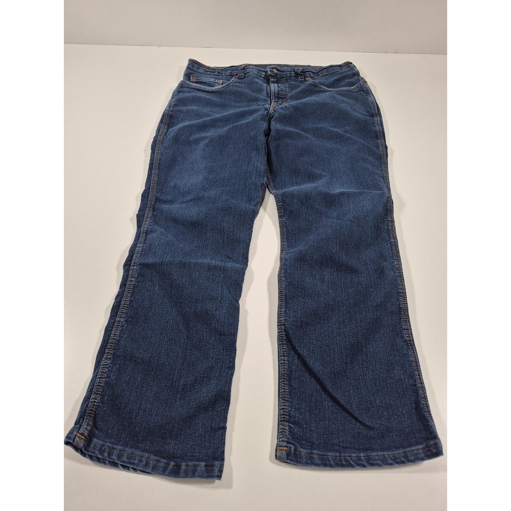 Origin Jeans Legit Fit Mens 38x29 Dark Wash Blue Relaxed Straight Denim USA